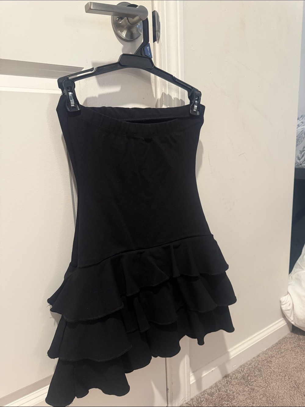 Black Strapless Ruffle Mini Dress - Women - Picture 5 of 5